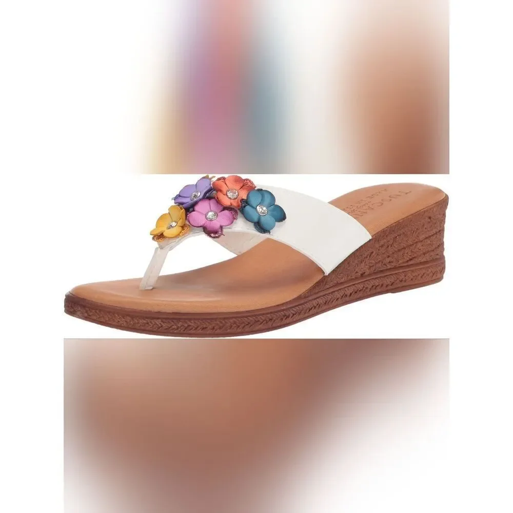(C-4623) Tuscany Women's Giordana Wedge Sandal Sz 9.5